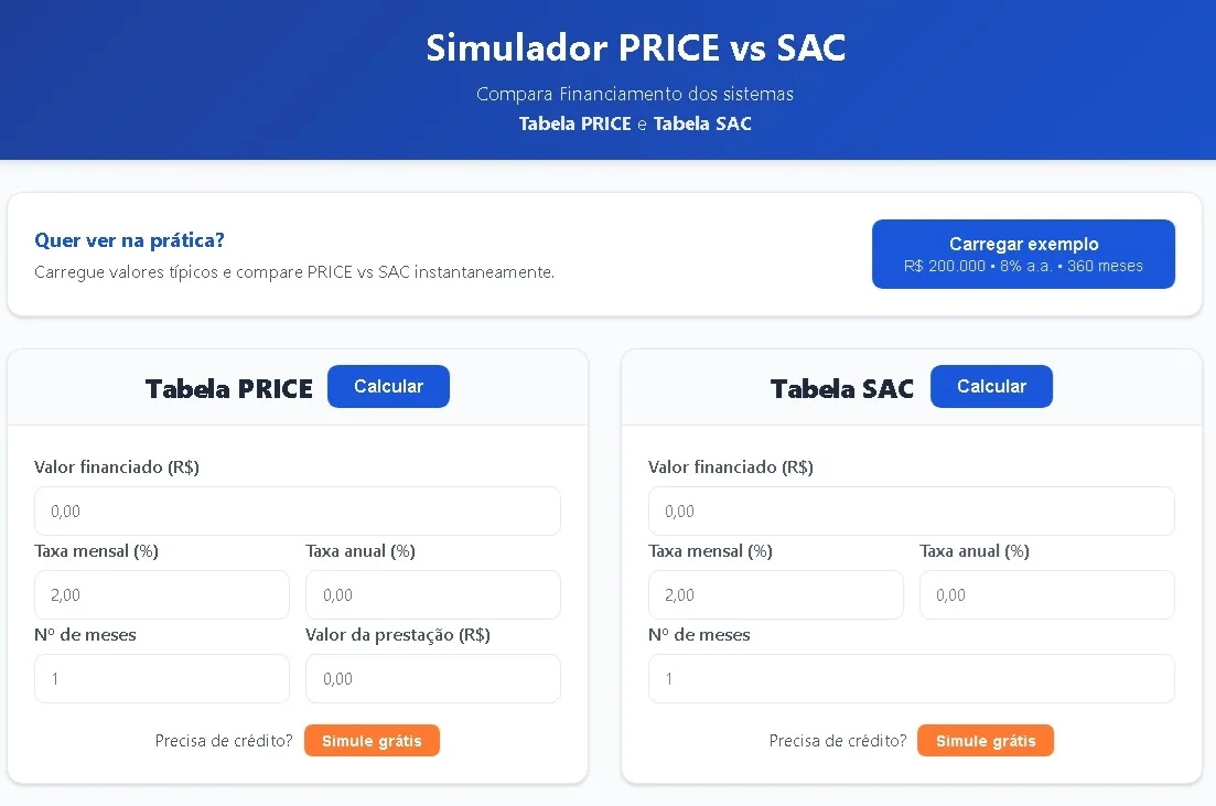 Simulador gratuito de financiamento Compara Financiamento